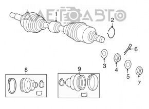 Axul cu came pentru roata din fata dreapta a Jeep Compass 11-16 2.4 tip 1, fara clema.