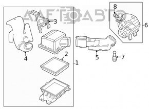 Corpul filtrului de aer Dodge Journey 11- 3.6 este rupt.