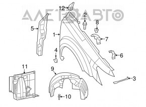 Protecția arcului lateral frontal stânga Dodge Journey 11-