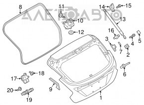 Дверь багажника голая Ford Focus mk3 15-18 рест 5d, серебро UX, тычки