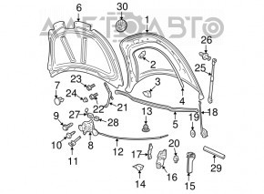 Manerul de deschidere a capotei pentru VW Tiguan 09-17, nou, original OEM.