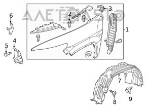 Aripa fata dreapta Jeep Cherokee KL 14-18 pre-restilizare.