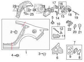 Inchidere a aripii din spate dreapta Mazda 6 13-17.