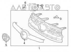 Grila radiatorului Toyota Highlander 14-16 cu emblema