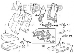 Scaunul șoferului Toyota Prius 50 16- fără airbag, piele bej, uzat