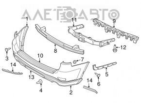 Absorbantul de bara spate pentru Jeep Grand Cherokee WK2 11-21