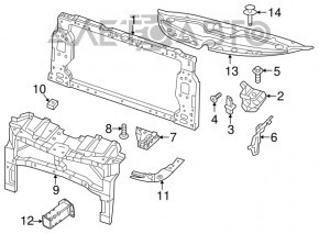 Bara de protecție față stânga jos Chrysler 200 15-17 este ușor îndoită în partea de jos