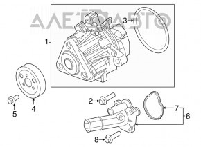 Pompă de răcire cu apă pentru Ford Mustang mk6 15- 2.3T