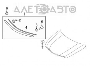 Capota cromat Hyundai Sonata 11-15 nou original OEM