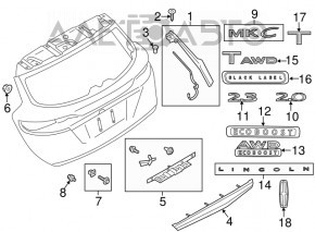 Capacul portbagajului Lincoln MKC 15- rupt fixare