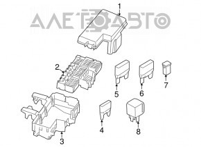 Blocul de siguranțe sub capotă pentru Ford Mustang mk6 15- 3.7 fără carcasă