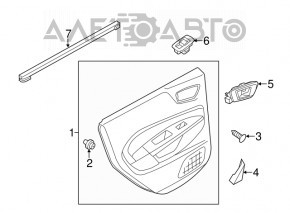 Обшивка двери карточка задняя левая Ford Fiesta 11-19 черн пластик, царап