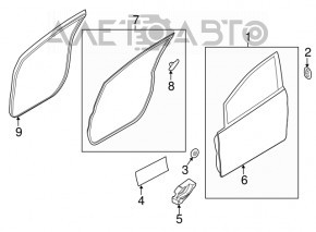 Дверь голая передняя левая Ford Fiesta 11-19