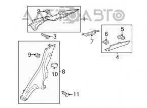 Capac spate stânga inferioară Ford Fiesta 11-19 4d negru