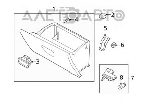 Перчаточный ящик, бардачок Ford Fiesta 11-19 сер