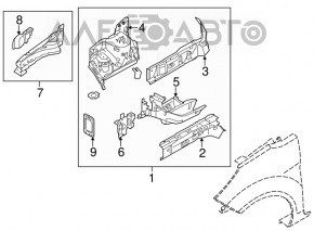 Partea din față stânga Ford Fiesta 11-19