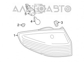 Lampa exterioară aripă stângă Ford Fiesta 14-19 restilizată 4 uși nouă neoriginală.