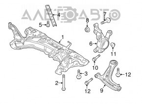 Maneta inferioară din față, stânga, ruptă la Ford Fiesta 11-19.