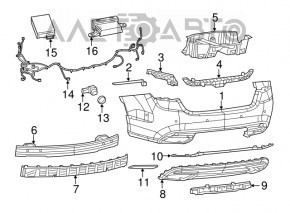 Moldura bara spate Chrysler 200 15-17 crom cu defect