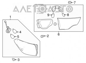 Lampa exterioară aripă dreapta Toyota Highlander 14-16 pânză de păianjen pe parbriz