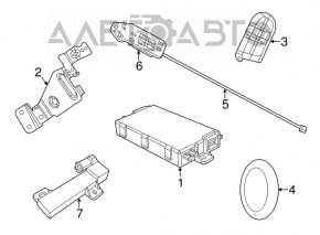 Ключ smart Dodge Journey 11- с автозапуском 5 кнопок, потерт