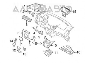 Накладка колени водителя Hyundai Sonata 11-15 серая, царапины