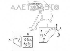 Bara de noroi spate dreapta VW Tiguan 09-17