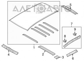 Acoperiș metalic pentru Subaru Outback 15-19 fără panoramic, fără lovituri, tăiat.