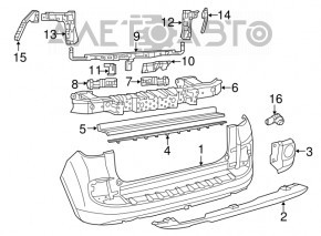 Suportul pentru bara spate stânga exterior Fiat 500L 14-17