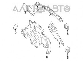 Capacul arcului stâng Nissan Pathfinder 13-20 bej Bose, zgârieturi