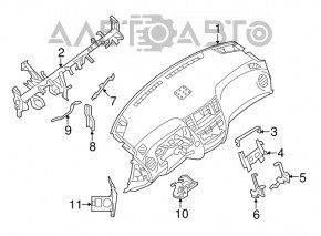 Torpedo fără airbag pentru panoul frontal Nissan Pathfinder 13-20, bej, zgârieturi, lovituri.