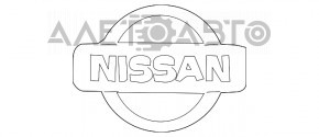 Emblema cu sigla "NISSAN" de pe portierele portbagajului Nissan Pathfinder 13-20 este ruptă.