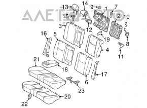 Capac lateral pentru scaunele din spate stanga Toyota Prius 30 10-15 piele gri