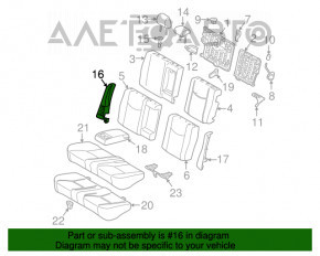 Capac lateral dreapta pentru scaunele din spate Toyota Prius 30 10-15 piele gri inchis