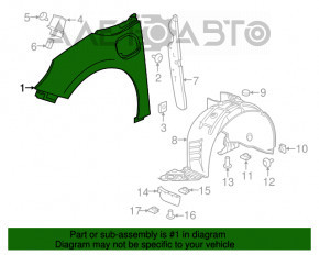 Aripa dreapta fata Chevrolet Volt 16- nou OEM original