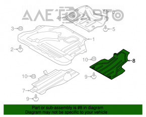 Protecția fundului spate dreapta pentru Ford Escape MK3 13- este ruptă.