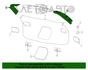 Capacul portbagajului stânga Jeep Cherokee KL 14-18 negru.