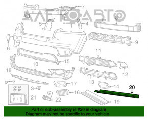 Deflectorul radiatorului inferior pentru Jeep Cherokee KL 14-18 2.4, nou, neoriginal