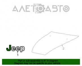 Emblema capotei Jeep Cherokee KL 14-18 crom