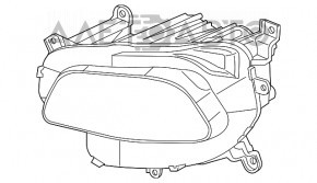 Far stânga față goală Jeep Cherokee KL 14-18 pre-restilizare halogen crom