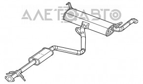 Silentioză spate cu tanc Dodge Dart 13-16 2.0 2.4 1 conductă, zdrobită