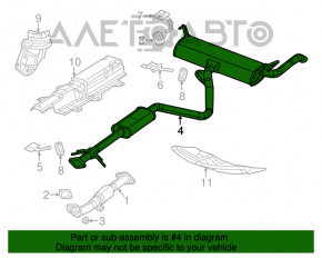 Silentioză spate cu tanc Dodge Dart 13-16 2.0 2.4 1 conductă, zdrobită