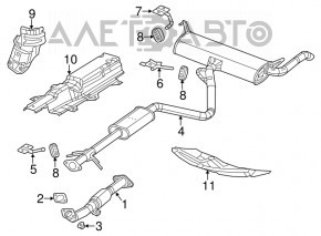 Silentioză spate cu tanc Dodge Dart 13-16 2.0 2.4 1 conductă, zdrobită