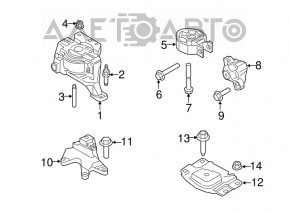 Suport motor spate Ford Escape MK3 13-19 1.6T 2.5 2.0T FEBEST