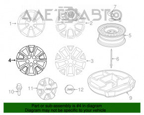 Roată de 18 inch pentru Jeep Cherokee KL 14-18, tip 1 crom