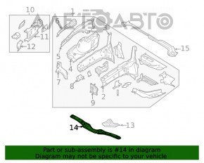 Bara de protecție a subramei față a Lincoln MKC 15 - ruginită