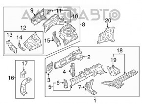 Partea din față dreapta Mitsubishi Outlander 14-21, de culoare neagră.