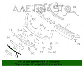 Moldura bara de protecție față inferioară Nissan Rogue 17- crom nou aftermarket