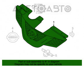 Grila radiatorului Nissan Rogue 17- fără cameră, sub radar, sub emblema rotundă, construită în Japonia cu emblema, culoare nisip