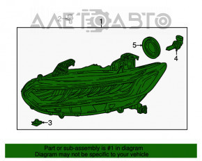 Far dreapta fata goală Honda Accord 18-22, nisip.